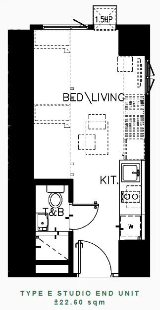 https://manilacondohub-smdc.com/images/properties/green-2/unit-layouts/05 - GREEN 2 - Type E Studio Unit (+22.60sqm).webp